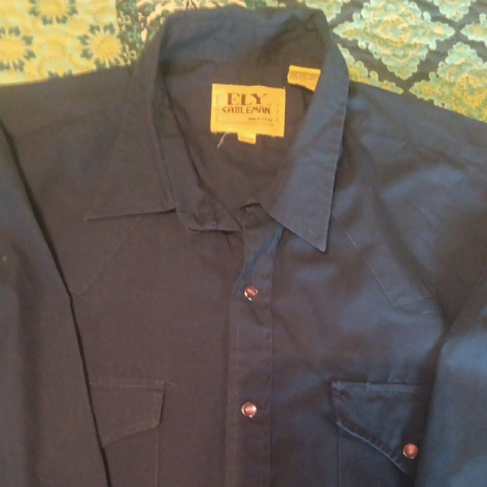 Vintage Ely Cattleman Men's Black Shirt